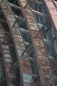 [underneath the Longfellow Bridge between Cambridge and Boston]